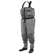 stocking foot fly fishing nylon fabric light storage pocket light weight breathable sonic seam chest wader